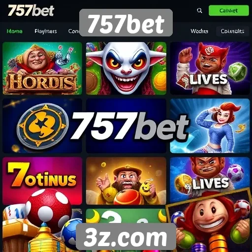 Variedade de jogos disponíveis em 757bet
